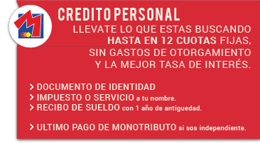 Credito Personal - Hasta 24 cuotas, minimos requisitos de otorgamiento